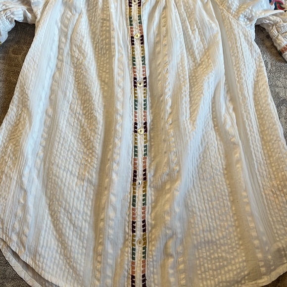 Anthropologie embroidered button front top - Picture 3 of 4